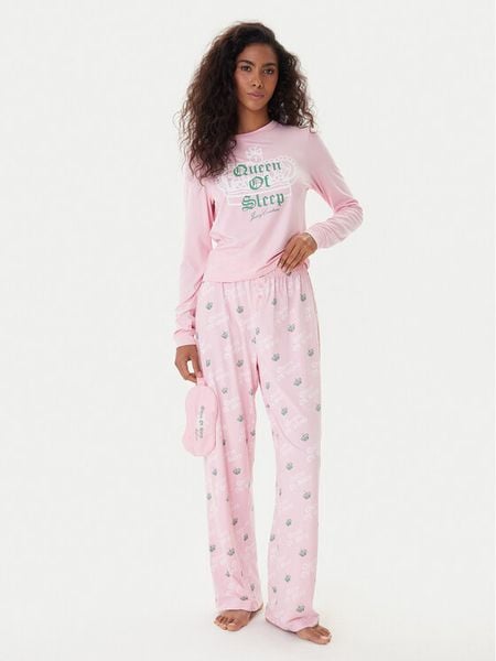 Juicy Couture Piżama JCLPJ225502 Różowy Regular Fit. Czerwone piżamy Juicy Couture, bez wzorów, z syntetyku, bez ramiączek. Za 179.99 zł.