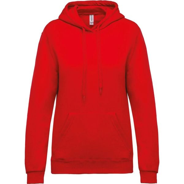 Bluza damska z kapturem Kariban. Czerwone bluzy KARIBAN, m, bez wzorów, z bawełny, z kapturem. Za 137.50 zł.