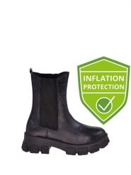 Moosefield Skórzane sztyblety w kolorze czarnym rozmiar: 39. Czarne botki Moosefield, z materiału, bez zapięcia. Za 96.14 zł.