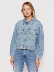Boss Kurtka jeansowa 50474222 Niebieski Regular Fit. Niebieskie kurtki Boss, bez wzorów, z bawełny, bez kaptura. Za 849.99 zł.