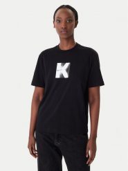 Karl Lagerfeld Jeans T-Shirt B1W17055 Czarny Relaxed Fit. Czarne t-shirty Karl Lagerfeld Jeans, xl, bez wzorów, z bawełny, bez kołnierzyka, bez ramiączek. Za 219.99 zł.