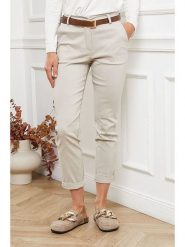 Joséfine Spodnie "Lorial" w kolorze kremowym rozmiar: L. Brązowe spodnie materiałowe Joséfine, l, bez wzorów, z materiału. Za 122.38 zł.