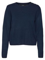 Vero Moda Sweter w kolorze granatowym rozmiar: L. Niebieskie swetry Vero Moda, l, bez wzorów, ze splotem, bez ramiączek. Za 61.60 zł.