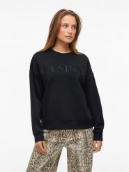 Vila Bluza w kolorze czarnym rozmiar: XL. Czarne bluzy Vila, xl, bez wzorów, bez kaptura. Za 96.83 zł.