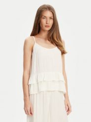 United Colors Of Benetton Top 4VW95H00B Écru Relaxed Fit. Topy United Colors of Benetton, l, bez wzorów, z wiskozy, bez kołnierzyka, bez ramiączek. Za 109.99 zł.