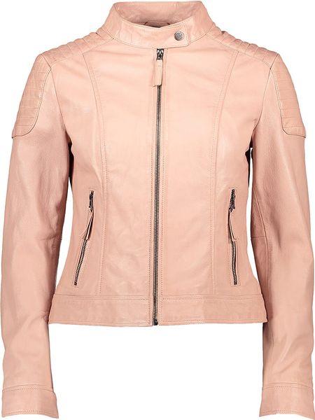 Apple of Eden Skórzana kurtka w kolorze jasnoróżowym rozmiar: 44. Różowe kurtki Apple of Eden, bez wzorów, ze skóry, bez kaptura. Za 483.17 zł.