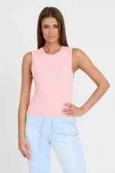 JUICY COUTURE Różowy damski top Blaine Juicy Script, Rozmiar M. Czerwone topy Juicy Couture, m, bez wzorów, bez kołnierzyka, bez ramiączek. W wyprzedaży za 129.99 zł.