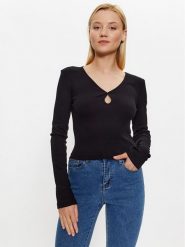 Noisy May Bluzka Maya 27026248 Czarny Slim Fit. Czarne bluzki Noisy may, l, bez wzorów, z bawełny, bez kołnierzyka, bez ramiączek. Za 49.99 zł.