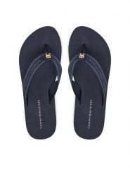 Tommy Hilfiger Japonki Hilfiger Webbing Beach Sandal FW0FW08515 Granatowy. Niebieskie klapki TOMMY HILFIGER, bez wzorów, z materiału, bez obcasa. Za 119.99 zł.