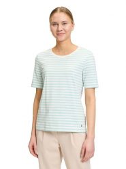 BETTY & CO Koszulka w kolorze kremowo-błękitnym rozmiar: XL. Niebieskie bluzki Betty & Co, xl, bez wzorów, bez kołnierzyka, bez ramiączek. Za 47.95 zł.