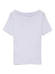 Vero Moda Koszulka w kolorze fioletowym rozmiar: XS. Różowe bluzki Vero Moda, xs, bez wzorów, bez kołnierzyka, bez ramiączek. Za 48.62 zł.