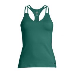 Tank top treningowy damski Casall V-Neck Racerback. Zielone topy Casall, m, bez wzorów, bez kołnierzyka, bez ramiączek. Za 269.99 zł.