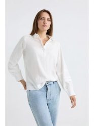 Josephine & Co Bluzka "Andreas" w kolorze białym rozmiar: 38. Białe bluzki Josephine & Co, bez wzorów, bez kołnierzyka, bez ramiączek. Za 136.45 zł.