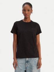 Patrizia Pepe T-Shirt 8M1543/J111-K103 Czarny Regular Fit. Czarne t-shirty Patrizia Pepe, m, bez wzorów, z bawełny, bez kołnierzyka, bez ramiączek. Za 449.99 zł.