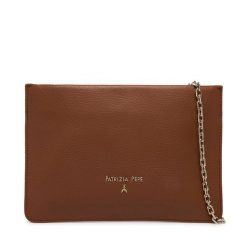 Torebka Patrizia Pepe. Brązowe kopertówki Patrizia Pepe, bez wzorów, bez dodatków. Za 729.99 zł.