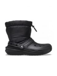 Crocs Kalosze "Classic Lined Neo Puff" w kolorze czarnym rozmiar: 38-39. Czarne kalosze Crocs, bez wzorów. Za 220.12 zł.