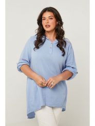Curvy Lady Tunika w kolorze błękitnym rozmiar: 44/46. Niebieskie tuniki Curvy Lady, bez wzorów, klasyczne, bez kołnierzyka, bez ramiączek. Za 123.25 zł.