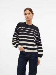 Vero Moda Sweter w kolorze kremowo-czarnym rozmiar: M. Brązowe swetry Vero Moda, m, bez wzorów, bez ramiączek. Za 63.95 zł.