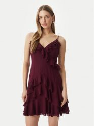 Morgan Sukienka koktajlowa 261-RDADOU Bordowy Regular Fit. Czerwone sukienki Morgan, bez wzorów, z syntetyku, wizytowe, bez kołnierzyka, bez ramiączek. Za 359.99 zł.