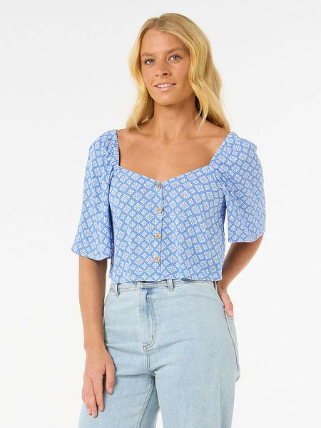 Rip Curl Bluzka "San Carlos" w kolorze błękitnym rozmiar: L. Niebieskie bluzki Rip Curl, l, bez wzorów, z wiskozy, bez kołnierzyka, bez ramiączek. Za 129.95 zł.
