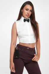 Koszula damska cropped ELISABETTA FRANCHI. Koszule Elisabetta Franchi, bez wzorów, bez kołnierzyka, bez ramiączek. Za 1,649.00 zł.