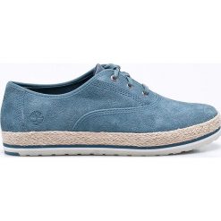 Timberland - Tenisówki Eivissa Leather Sea. Niebieskie trampki Timberland, bez wzorów, z materiału, bez zapięcia. W wyprzedaży za 179.90 zł.