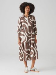 OPUS Sukienka w kolorze jasnobrązowym rozmiar: 38. Brązowe sukienki Opus, na co dzień, bez wzorów, z bawełny, bez kołnierzyka, bez ramiączek, maxi, proste. Za 195.99 zł.