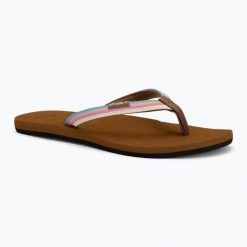 Japonki damskie Rip Curl Freedom Bloom Open Toe. Brązowe klapki Rip Curl, bez wzorów, z materiału, z otwartym noskiem, bez obcasa. Za 109.99 zł.
