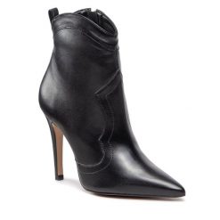 Kowbojki Eva Minge. Czarne botki Eva Minge, bez wzorów, bez obcasa, na szpilce, bez zapięcia. Za 359.99 zł.