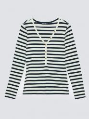 BIG STAR Koszulka "Mella" w kolorze biało-czarnym rozmiar: S. Białe bluzki Big Star, s, bez wzorów, retro, bez kołnierzyka, bez ramiączek. Za 64.99 zł.