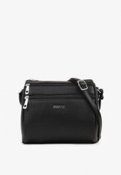 Czarna Mała Torebka Listonoszka z Kieszeniami na Suwak Savirette. Czarne torebki klasyczne Renee, bez wzorów, z jeansu, małe, bez dodatków. Za 59.99 zł.