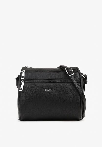 Czarna Torebka Listonoszka z Suwakami Savireline. Czarne torebki klasyczne Born2be, bez wzorów, z jeansu, bez dodatków. Za 59.99 zł.