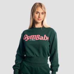 Bluza damska fitness bez kaptura Forest. Zielone bluzy sportowe GYMBEAM, m, bez wzorów, z bawełny, bez kaptura. Za 134.90 zł.