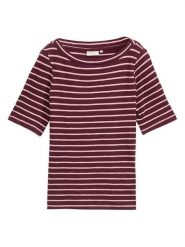 Tom Tailor Koszulka w kolorze czerwono-jasnoróżowym rozmiar: M. Czerwone bluzki Tom Tailor, m, bez wzorów, z bawełny, bez kołnierzyka, bez ramiączek. Za 52.17 zł.