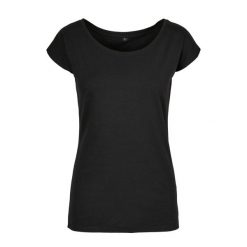 Koszulka Damska Z Szerokim Dekoltem. Zielone bluzki BUILD YOUR BRAND, l, bez wzorów, sportowe, bez kołnierzyka, bez ramiączek. Za 49.99 zł.