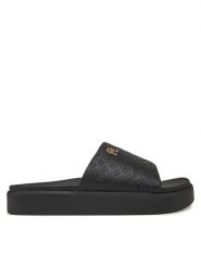 Tommy Hilfiger Klapki Platform Monogram Poolslide FW0FW08526 Czarny. Czarne klapki TOMMY HILFIGER, bez wzorów, ze skóry, bez obcasa. Za 219.99 zł.