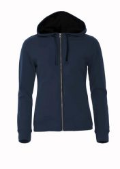 Clique Classic Hoody Full Zip Women – damska bluza z kapturem – dark navy. Niebieskie bluzy CLIQUE, l, bez wzorów, z bawełny, z kapturem. Za 238.33 zł.
