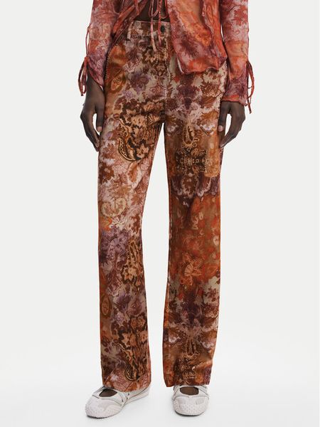 Desigual Spodnie materiałowe Romantica 25WWPW02 Pomarańczowy Regular Fit. Brązowe spodnie materiałowe Desigual, xl, bez wzorów, z materiału. Za 489.99 zł.