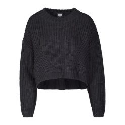 Oversizowa Bluza Damska Z Szerokimi Rękawami. Czarne bluzy Urban Classics, l, bez wzorów, bez kaptura. Za 131.99 zł.