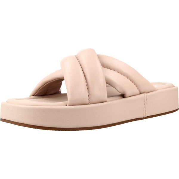 Sandały CLARKS ALDA GLIDE Rose. Czerwone sandały Clarks, bez wzorów, z gumy, bez obcasa, bez zapięcia. Za 365.99 zł.