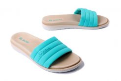 INBLU SF-03 094 lazurowy, klapki damskie. Zielone klapki Inblu, bez wzorów, z materiału, bez obcasa. Za 58.79 zł.