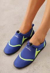 Niebiesko-Zielone Wsuwane Buty Sportowe do Wody z Elastyczną Cholewką Vetilore. Niebieskie obuwie sportowe Renee, na lato, bez zapięcia, do pływania. Za 49.99 zł.