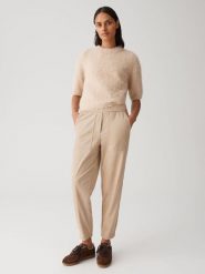 OPUS Spodnie "Myha" w kolorze beżowym rozmiar: 38. Brązowe spodnie materiałowe Opus, bez wzorów, z materiału, z podwyższonym stanem. Za 165.99 zł.