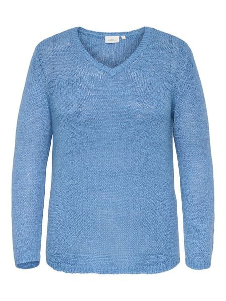 ONLY Carmakoma Sweter w kolorze niebieskim rozmiar: XL-54. Niebieskie swetry Only Carmakoma, xl, bez wzorów, ze splotem, bez ramiączek. Za 81.95 zł.