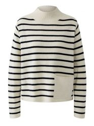 Oui Sweter w kolorze kremowo-czarnym rozmiar: 38. Brązowe swetry Oui, bez wzorów, z wełny, bez ramiączek. Za 339.99 zł.