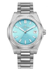 ALAIN ASTER Zegarek kwarcowy w kolorze srebrno-turkusowym rozmiar: onesize. Szare, analogowe zegarki ALAIN ASTER, ze stali. Za 1,130.99 zł.