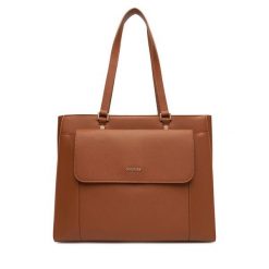 Torebka Gino Rossi. Brązowe torebki klasyczne Gino Rossi, bez wzorów, bez dodatków. Za 349.99 zł.