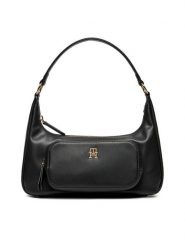 Tommy Hilfiger Torebka Soft Utility Shoulder Bag Pu AW0AW16711 Czarny. Czarne torebki klasyczne TOMMY HILFIGER, bez wzorów, ze skóry, bez dodatków. Za 409.99 zł.
