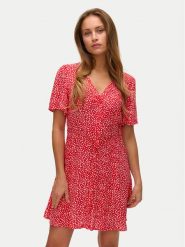 Vero Moda Sukienka letnia Alba 10292845 Czerwony Regular Fit. Czerwone sukienki Vero Moda, na lato, s, bez wzorów, z wiskozy, bez kołnierzyka, bez ramiączek. Za 119.99 zł.