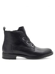 Lasocki Trzewiki WI23-DALIA3-07 Czarny. Czarne botki Lasocki, bez wzorów, ze skóry, bez obcasa, na płaskiej podeszwie, bez zapięcia. Za 249.99 zł.